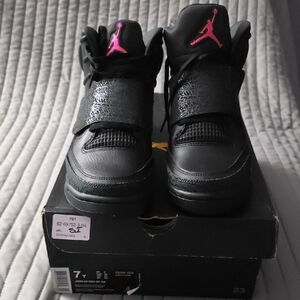 Jordan Kids Black and Pink Sneakers